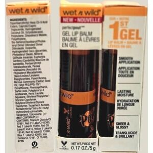 Lot of 2 New Wet N Wild Perfect Pout Gel Lip Balm 954B Tell Sheer Glossy 2x0.17
